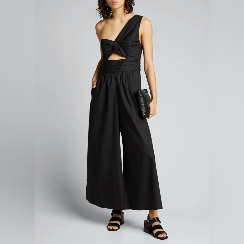 A.L.C. Athelia One Shoulder Jumpsuit ALC Black Wide Leg Cutout Cocktail Size 4 - Picture 6 of 13